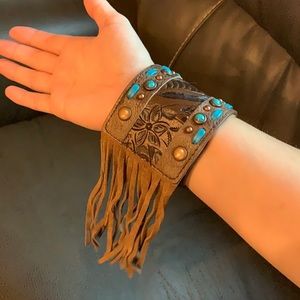 Fringe Western Leather Cuff